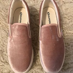 superga 2314 velvet platform slip on sneakers